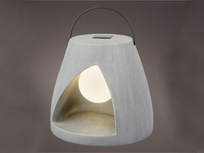 LED Solar-Laterne grau